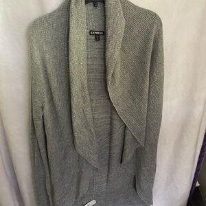 Express Gray Open Front Cardigan